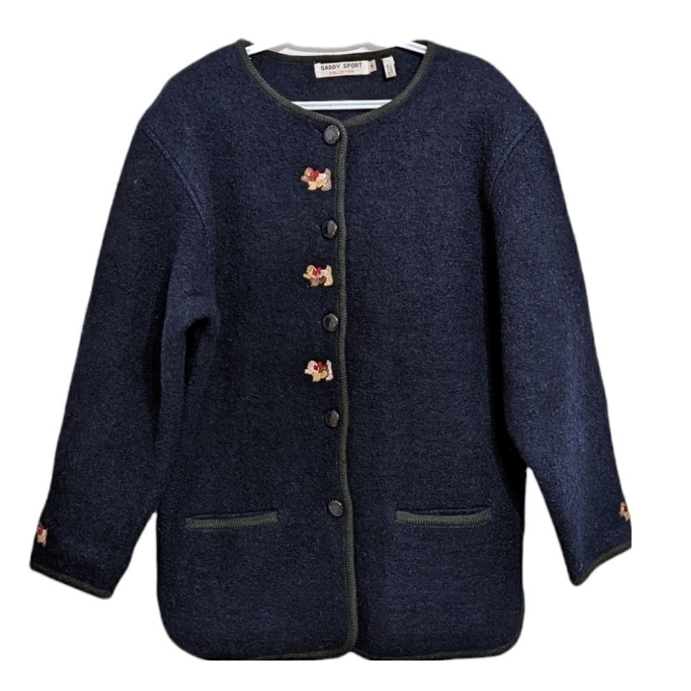Vintage WOOL knit sweater shacket jacket size M @A